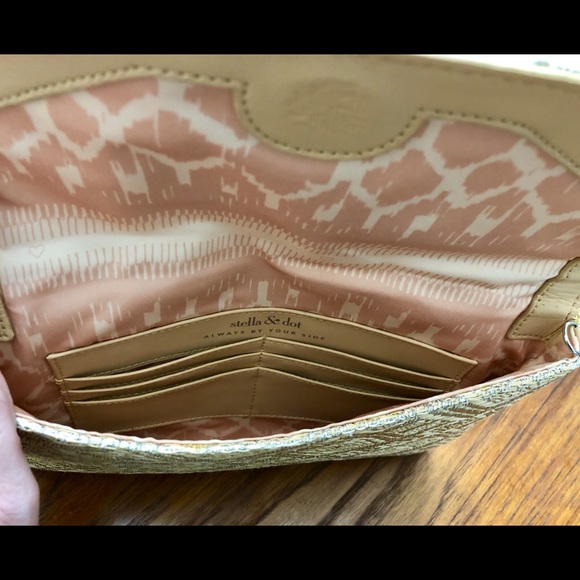 NWOT Stella & Dot Rattan & Silver Woven Clutch Bag - Picture 5 of 8